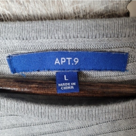 Apt. 9 Grey Geometric Tunic Long-sleeved Sweater Dress Size Large - Picture 4 of 12